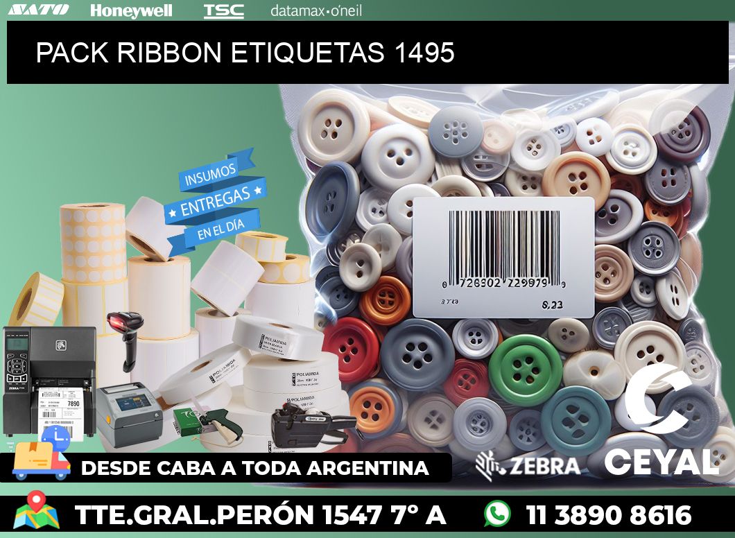 PACK RIBBON ETIQUETAS 1495