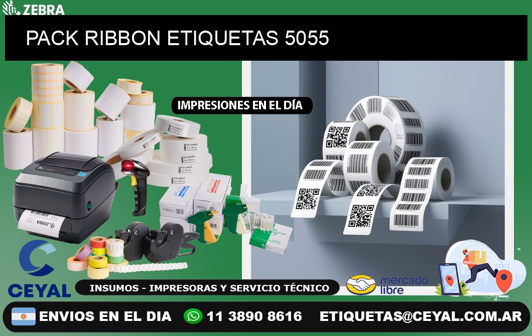 PACK RIBBON ETIQUETAS 5055