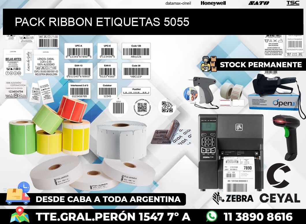 PACK RIBBON ETIQUETAS 5055