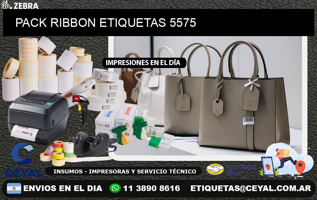 PACK RIBBON ETIQUETAS 5575