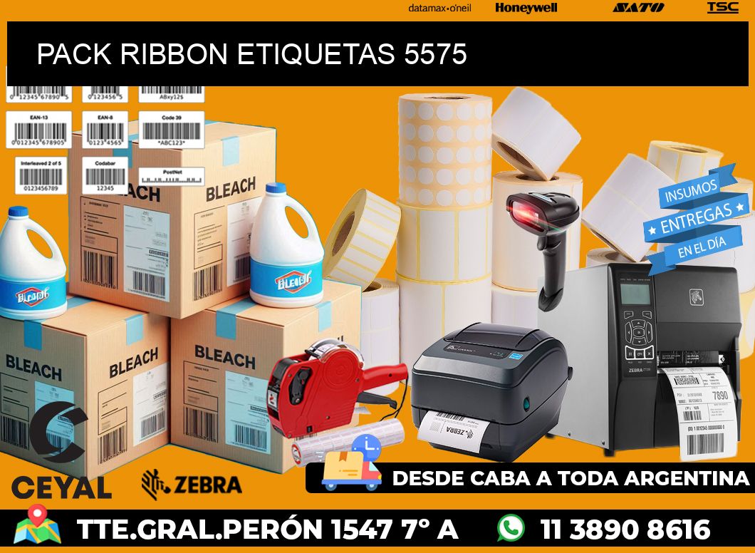 PACK RIBBON ETIQUETAS 5575
