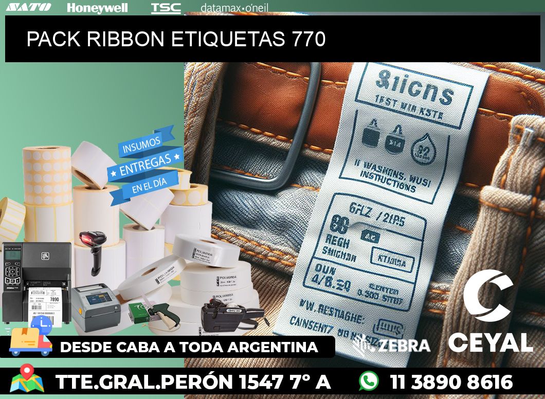 PACK RIBBON ETIQUETAS 770