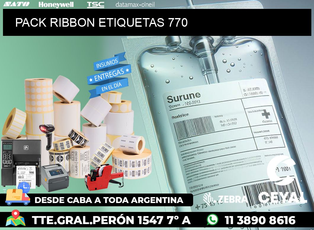 PACK RIBBON ETIQUETAS 770
