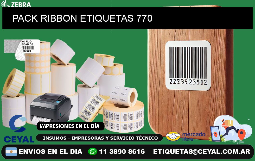 PACK RIBBON ETIQUETAS 770