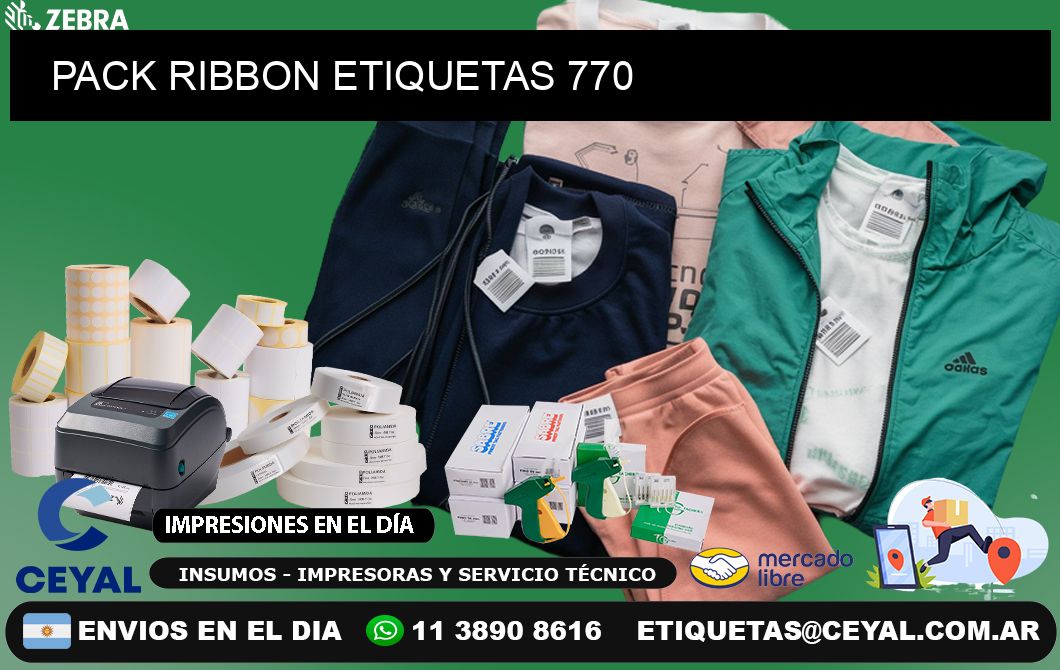PACK RIBBON ETIQUETAS 770