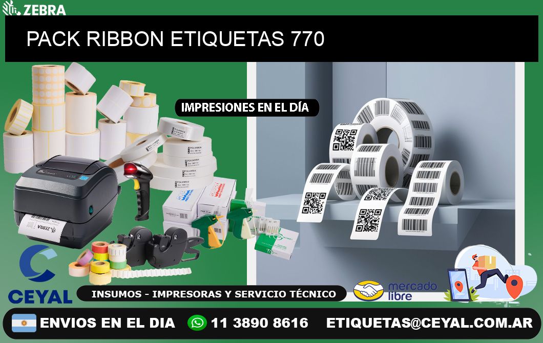 PACK RIBBON ETIQUETAS 770