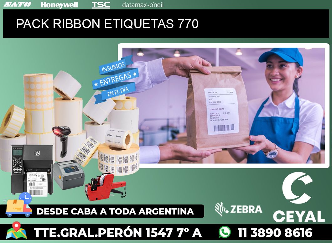 PACK RIBBON ETIQUETAS 770