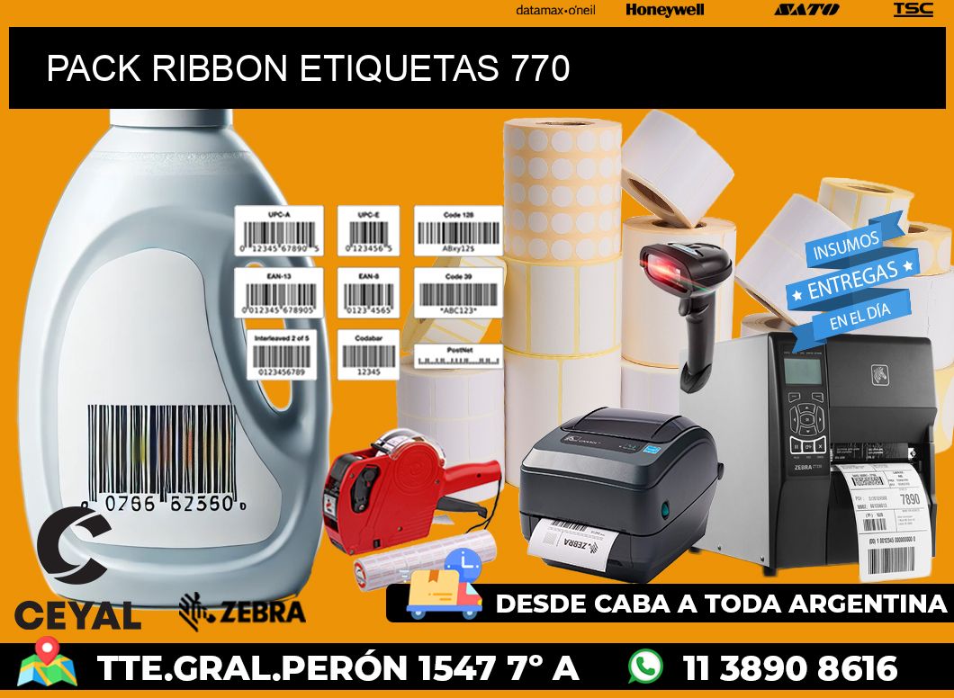 PACK RIBBON ETIQUETAS 770