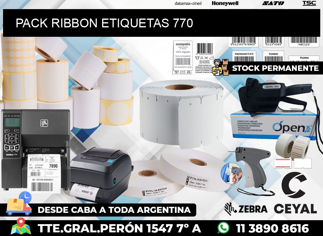 PACK RIBBON ETIQUETAS 770