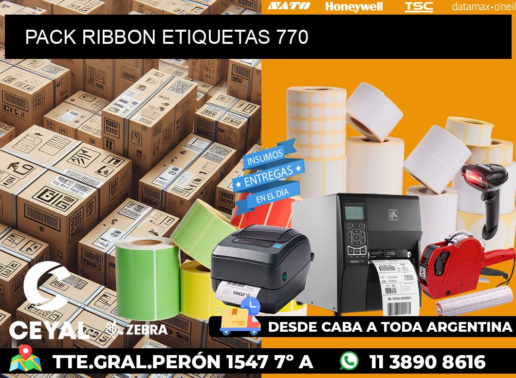 PACK RIBBON ETIQUETAS 770