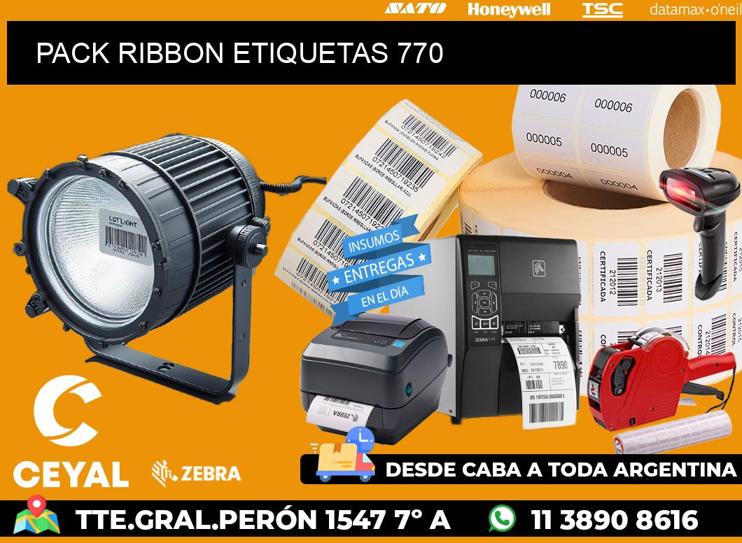 PACK RIBBON ETIQUETAS 770