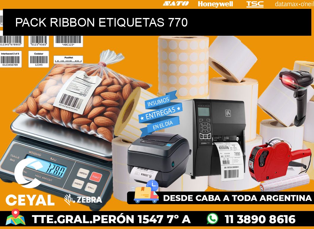 PACK RIBBON ETIQUETAS 770
