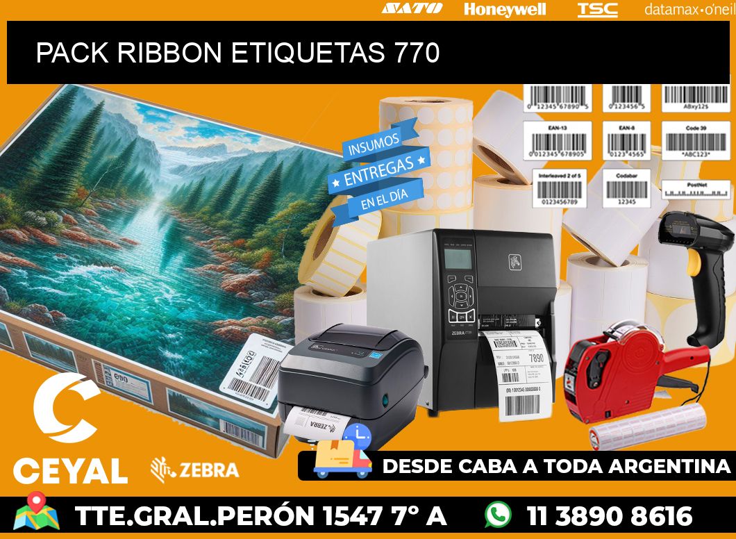 PACK RIBBON ETIQUETAS 770