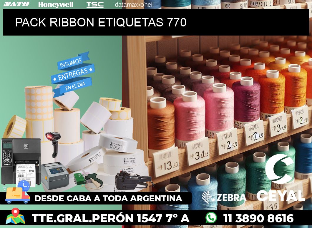 PACK RIBBON ETIQUETAS 770