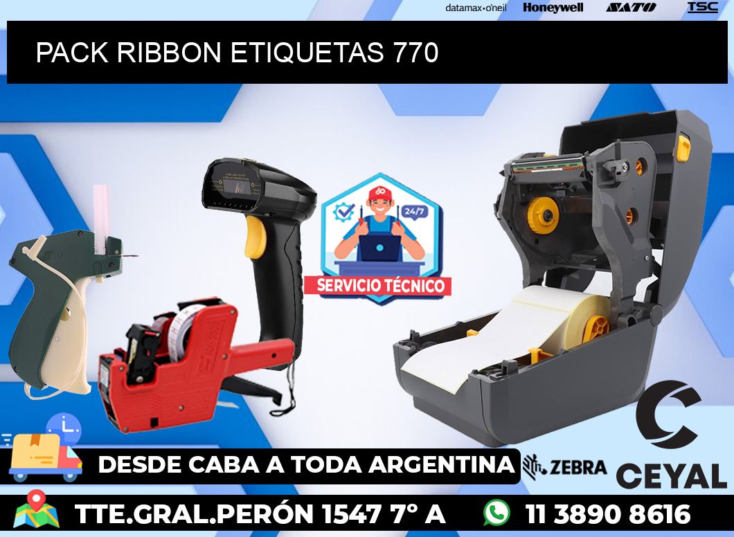 PACK RIBBON ETIQUETAS 770