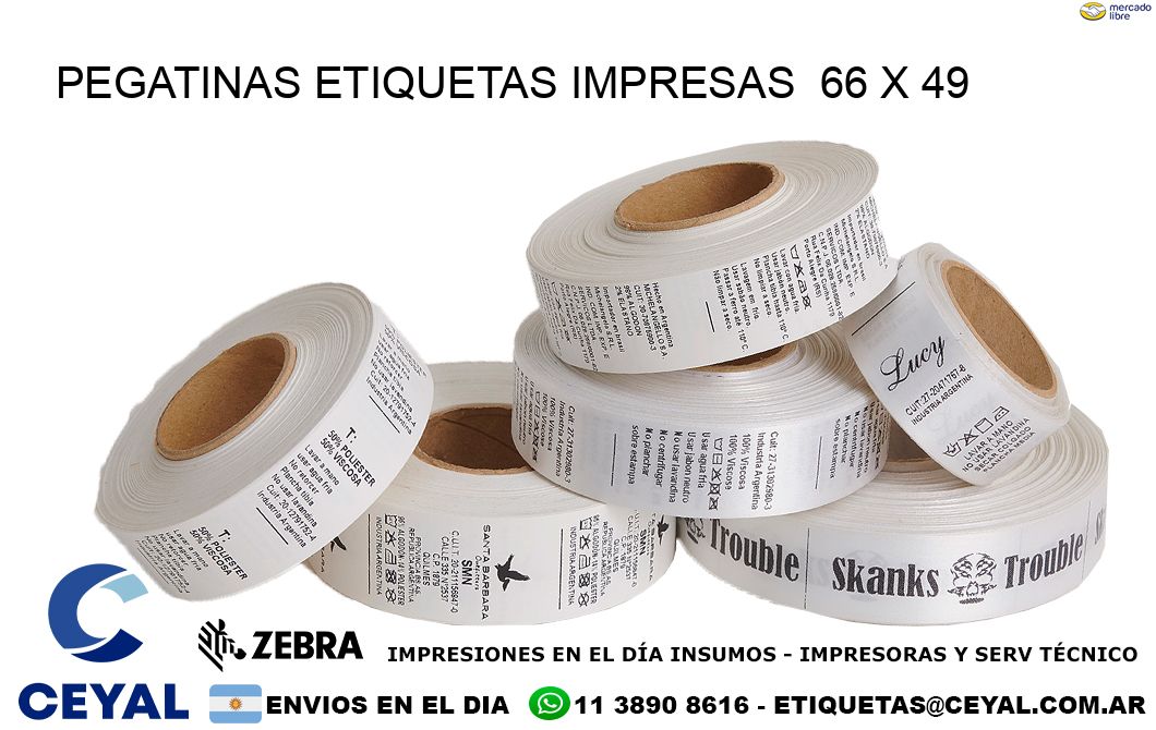 PEGATINAS ETIQUETAS IMPRESAS  66 x 49