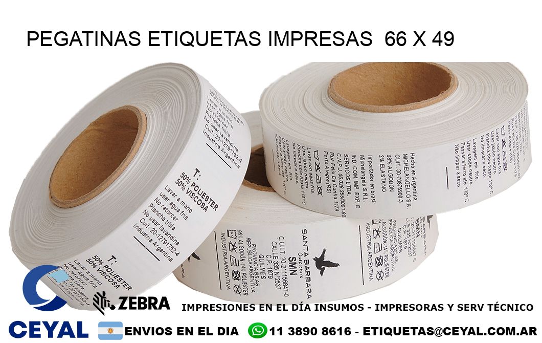 PEGATINAS ETIQUETAS IMPRESAS  66 x 49