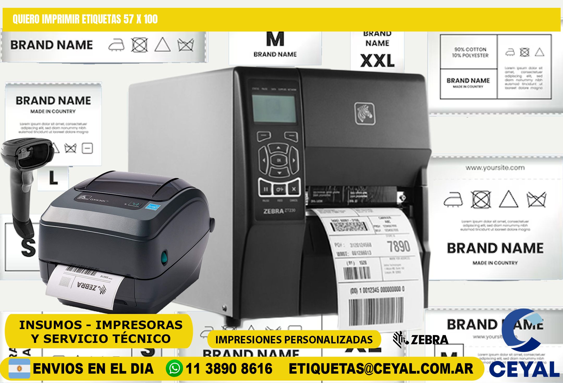 QUIERO IMPRIMIR ETIQUETAS 57 x 100