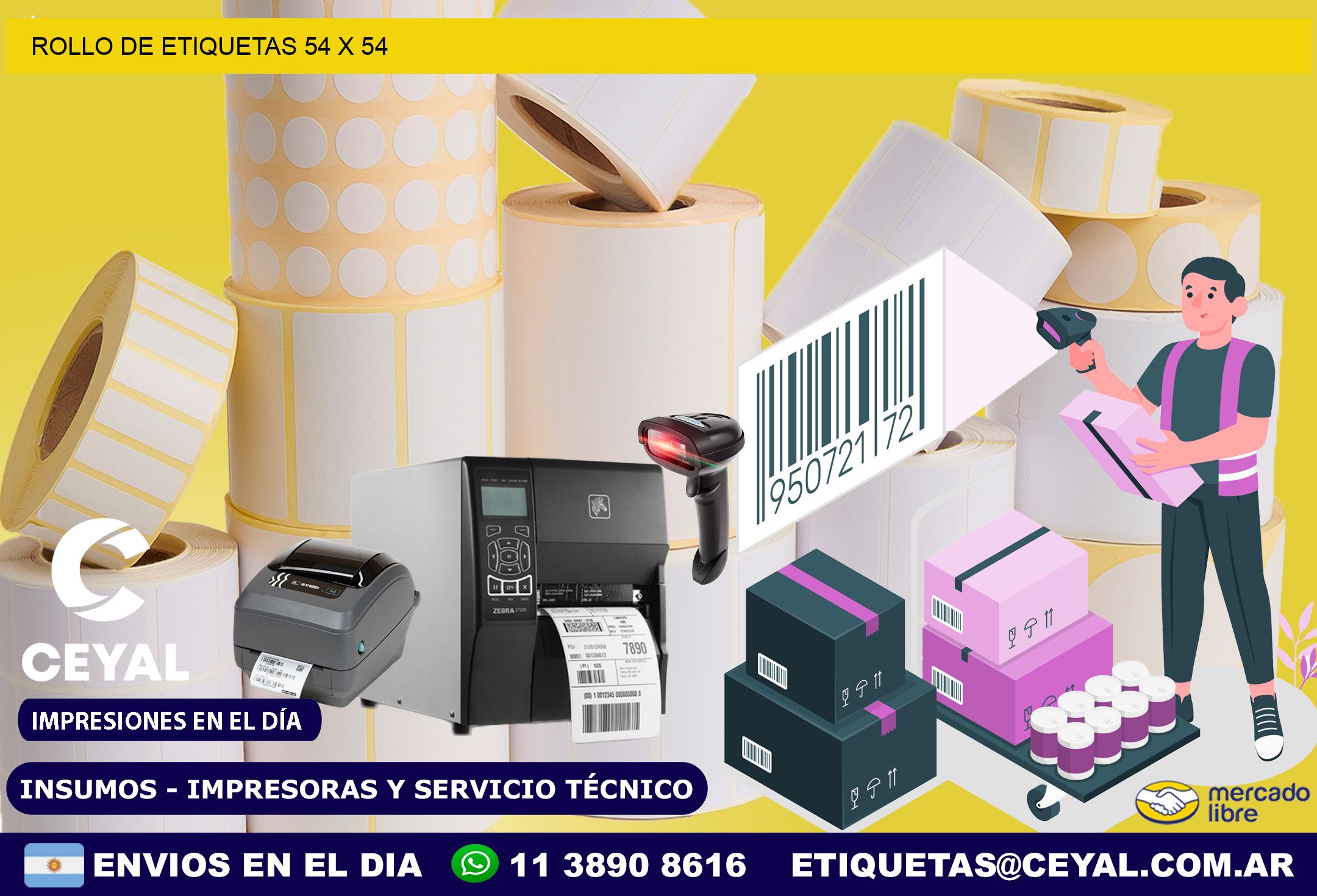 ROLLO DE ETIQUETAS 54 x 54