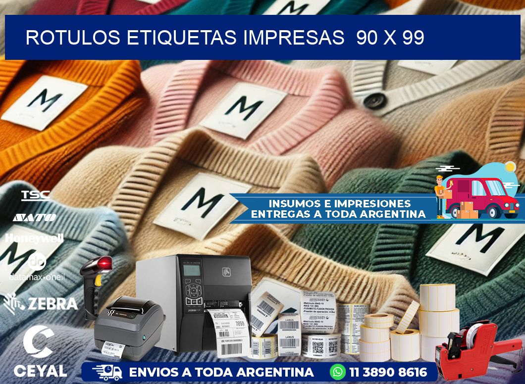 ROTULOS ETIQUETAS IMPRESAS  90 x 99