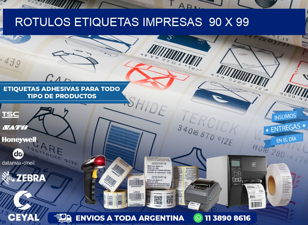 ROTULOS ETIQUETAS IMPRESAS  90 x 99