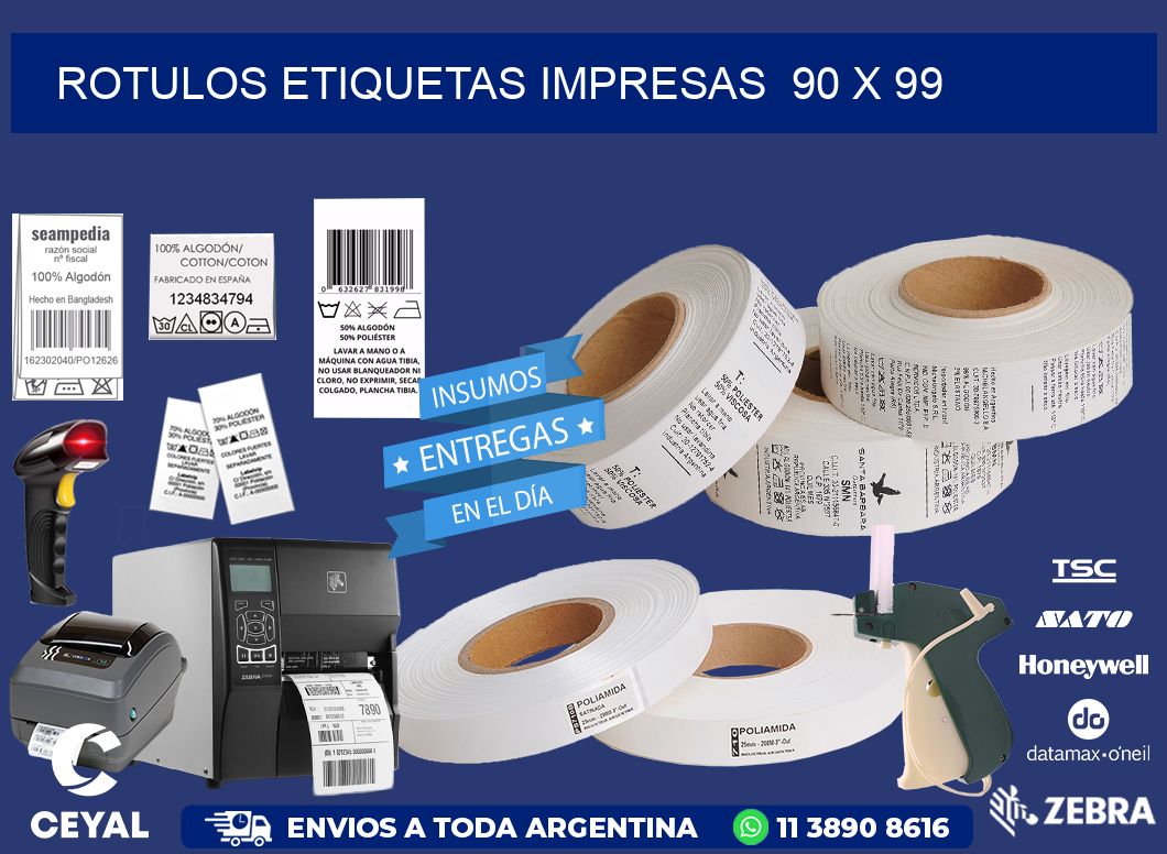 ROTULOS ETIQUETAS IMPRESAS  90 x 99