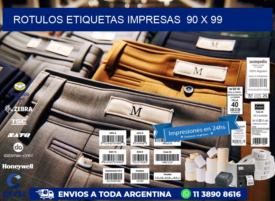 ROTULOS ETIQUETAS IMPRESAS  90 x 99
