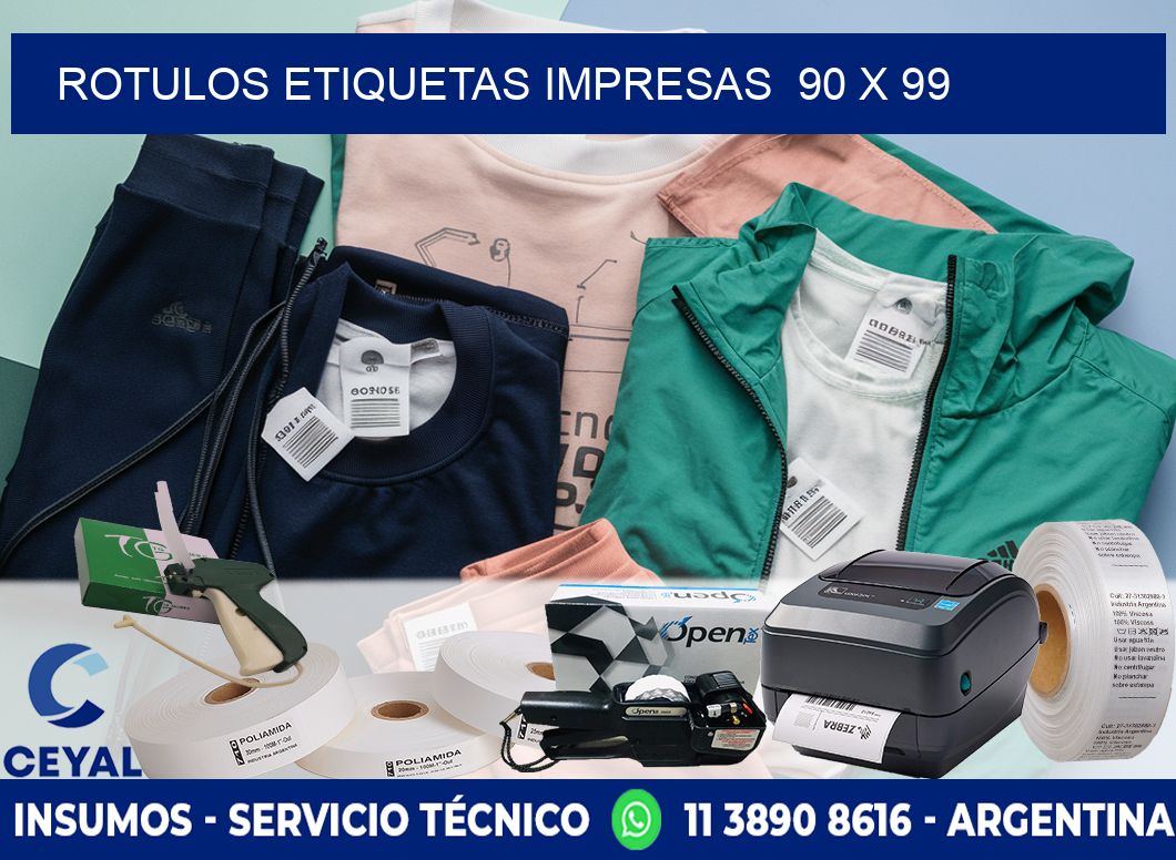 ROTULOS ETIQUETAS IMPRESAS  90 x 99