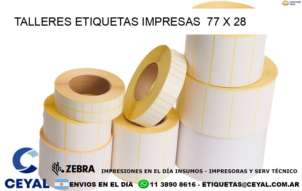 TALLERES ETIQUETAS IMPRESAS  77 x 28
