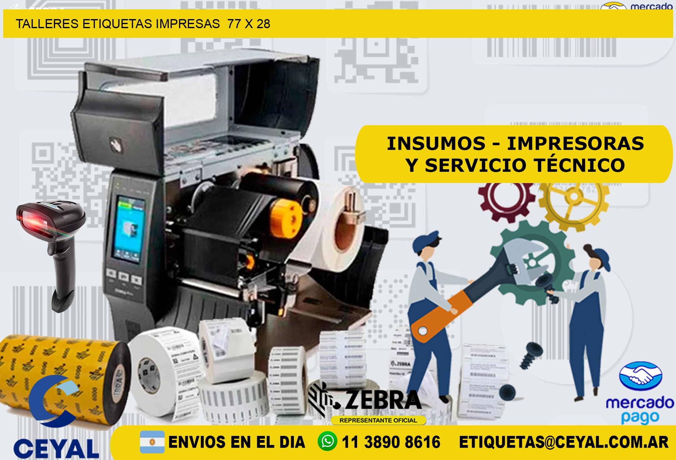 TALLERES ETIQUETAS IMPRESAS  77 x 28