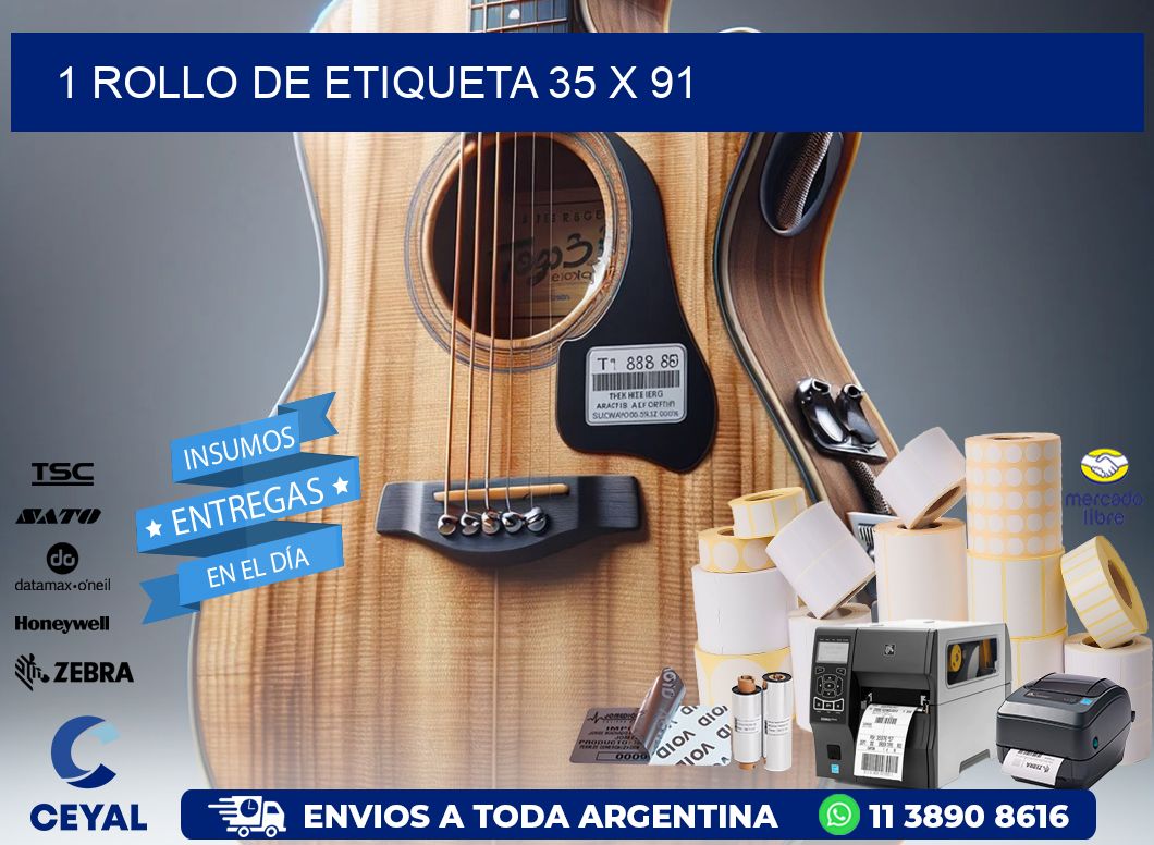 1 ROLLO DE ETIQUETA 35 x 91