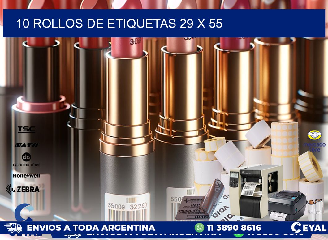 10 ROLLOS DE ETIQUETAS 29 x 55