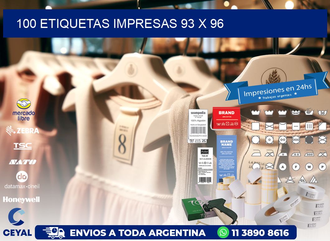 100 ETIQUETAS IMPRESAS 93 x 96