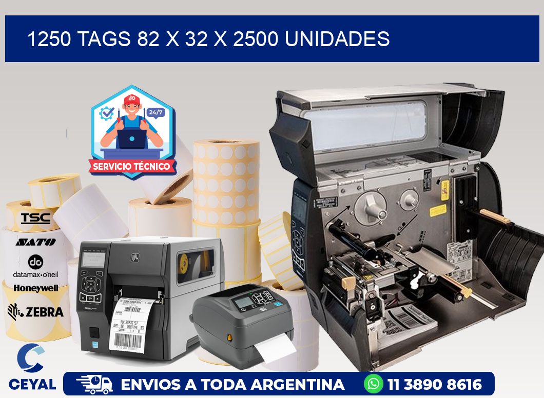 1250 TAGS 82 x 32 X 2500 UNIDADES