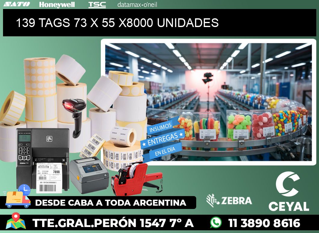 139 TAGS 73 x 55 X8000 UNIDADES