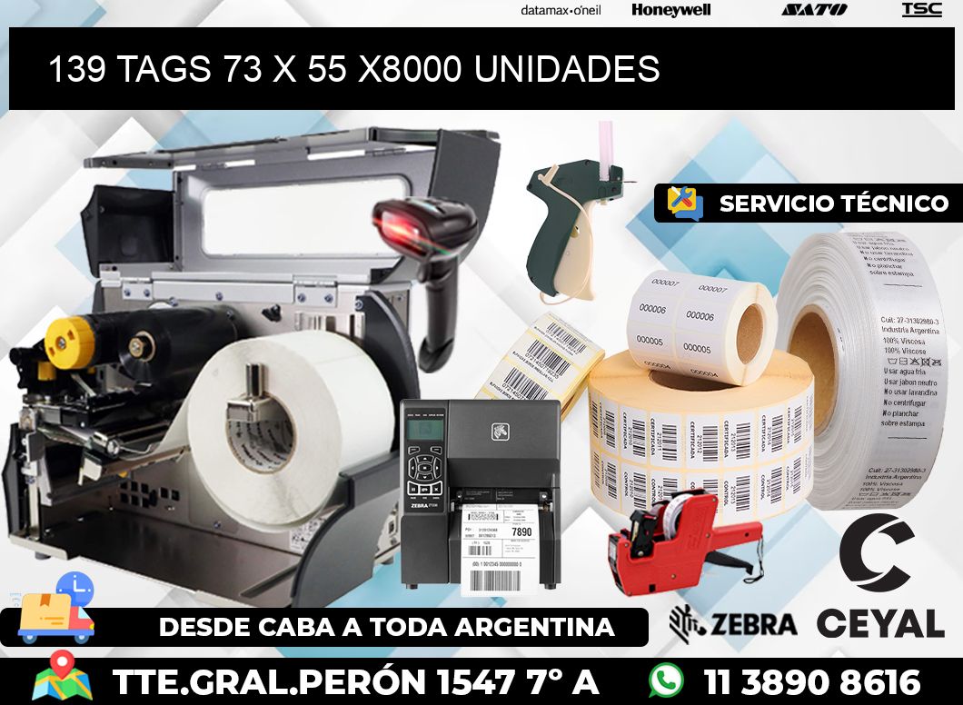 139 TAGS 73 x 55 X8000 UNIDADES