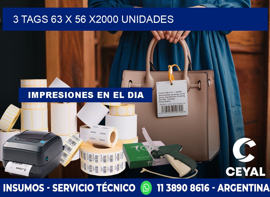 3 TAGS 63 x 56 X2000 UNIDADES