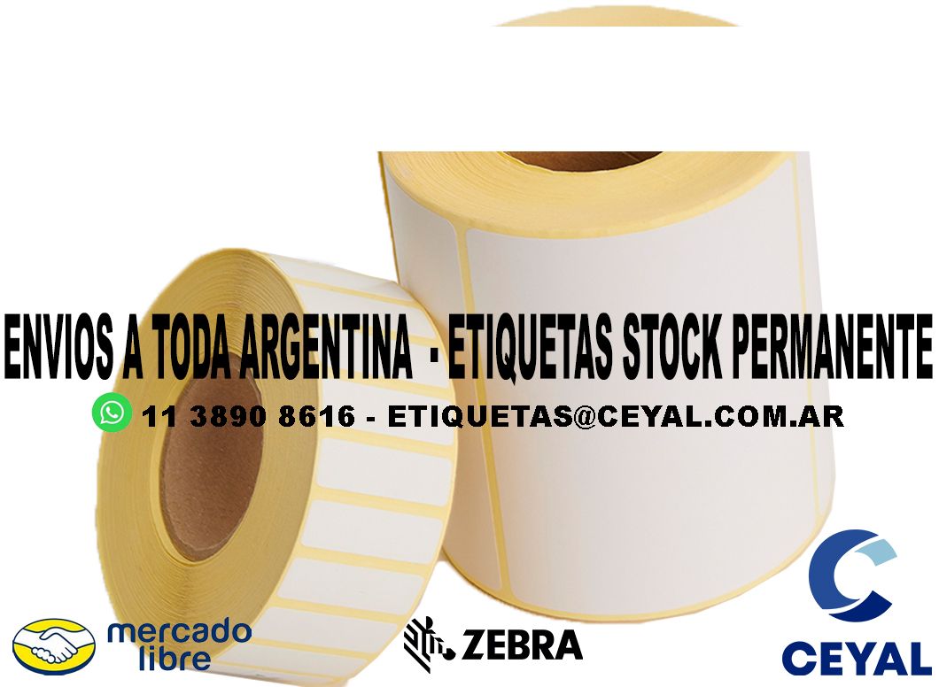 5 ETIQUETAS PAPEL TERMICO 27 x 38 X3000 UNIDADES