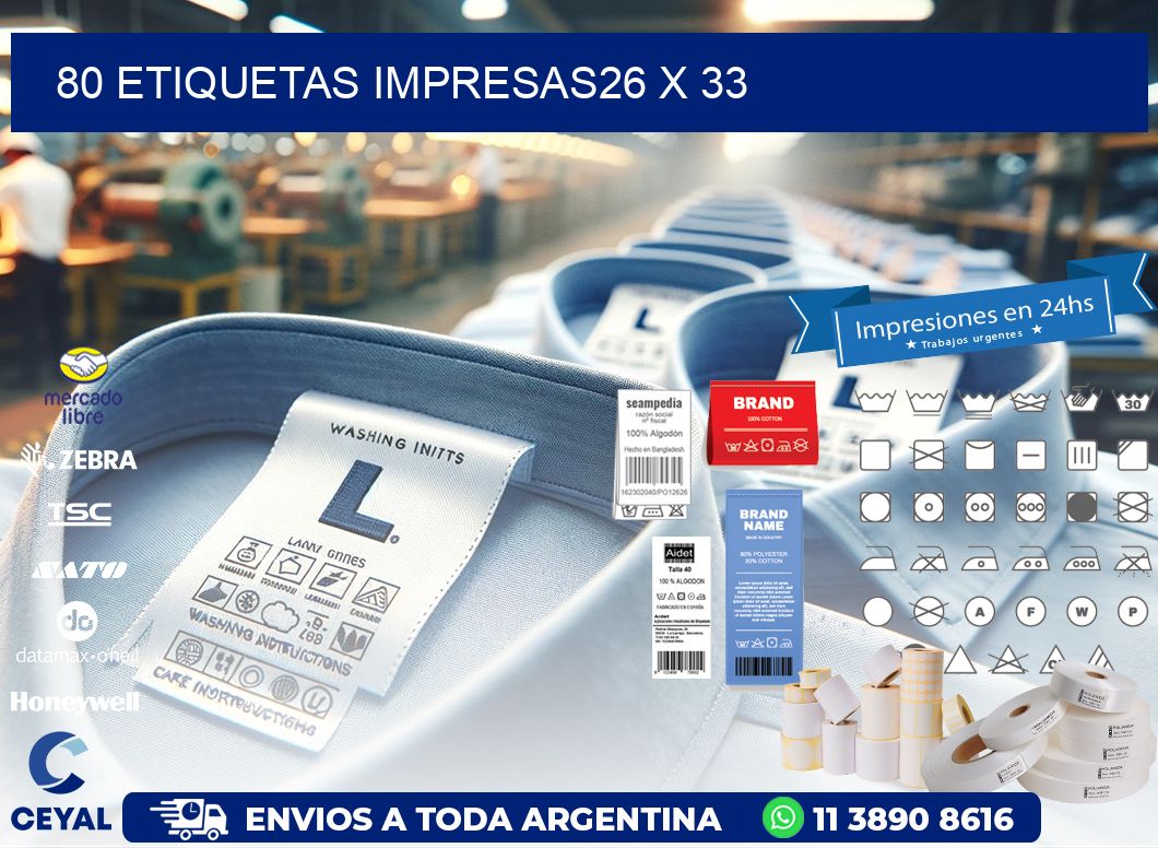 80 ETIQUETAS IMPRESAS26 x 33