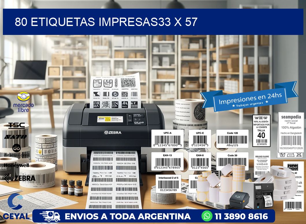 80 ETIQUETAS IMPRESAS33 x 57