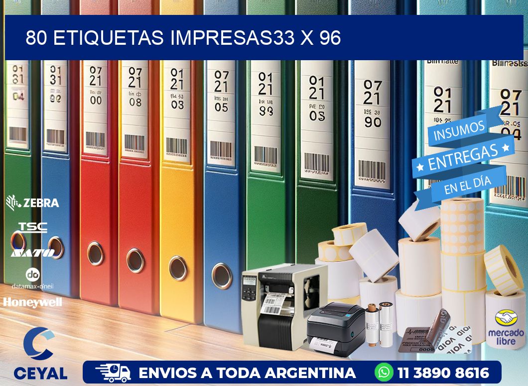 80 ETIQUETAS IMPRESAS33 x 96