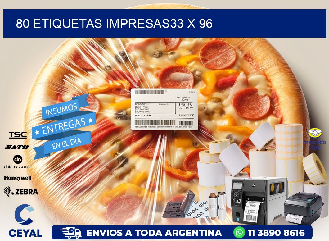 80 ETIQUETAS IMPRESAS33 x 96
