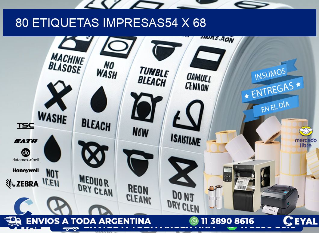 80 ETIQUETAS IMPRESAS54 x 68