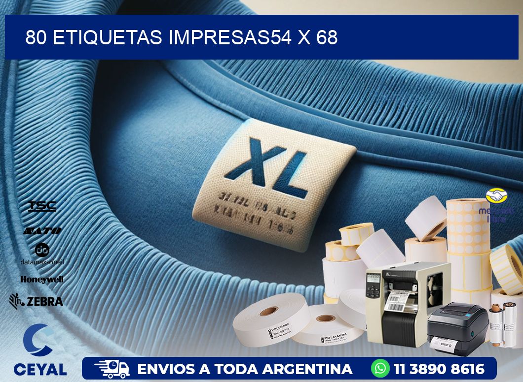 80 ETIQUETAS IMPRESAS54 x 68