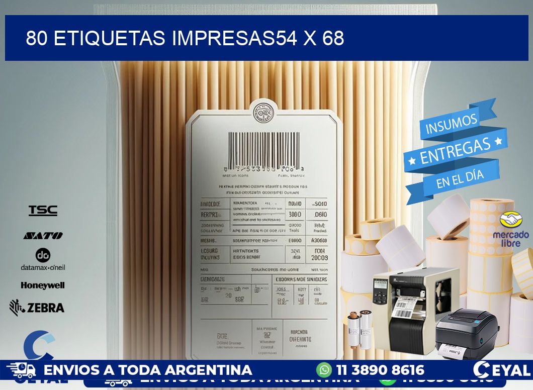 80 ETIQUETAS IMPRESAS54 x 68