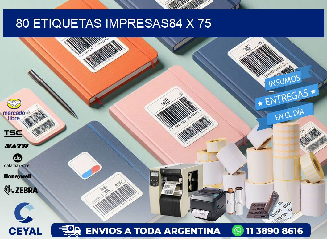 80 ETIQUETAS IMPRESAS84 x 75