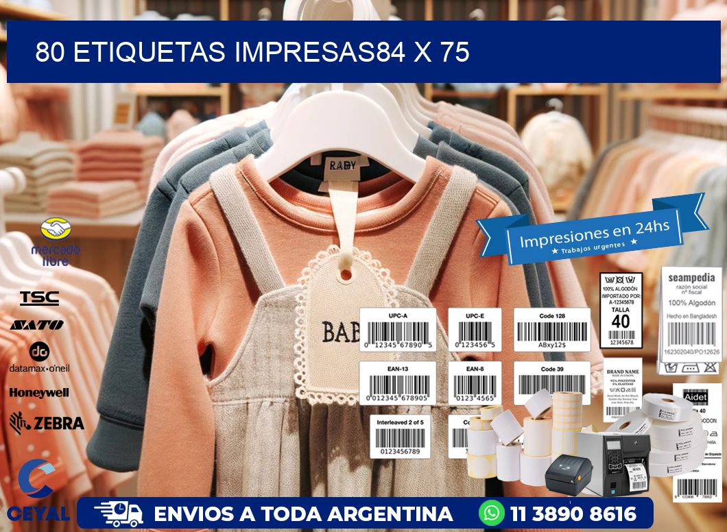80 ETIQUETAS IMPRESAS84 x 75