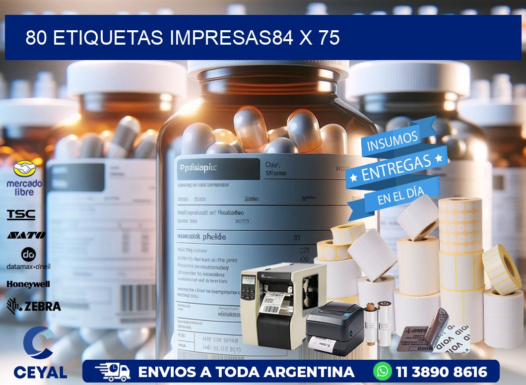 80 ETIQUETAS IMPRESAS84 x 75