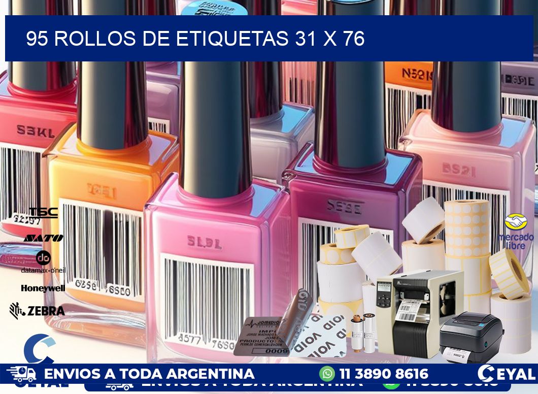 95 ROLLOS DE ETIQUETAS 31 x 76