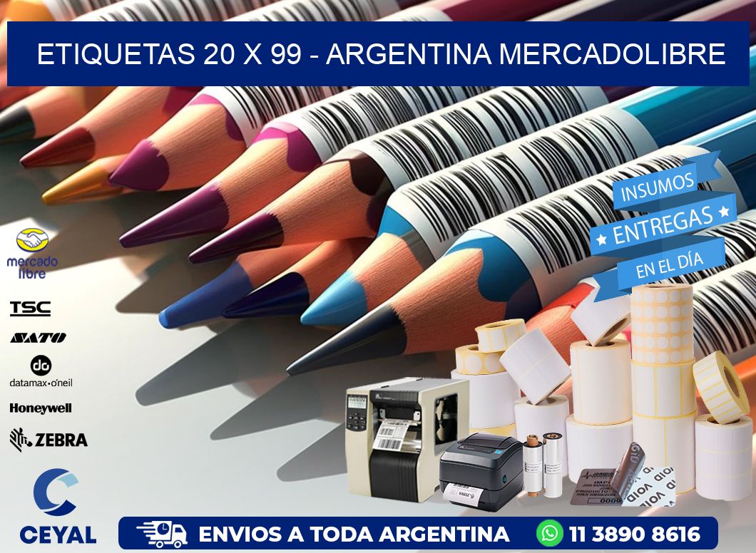 ETIQUETAS 20 x 99 - ARGENTINA MERCADOLIBRE